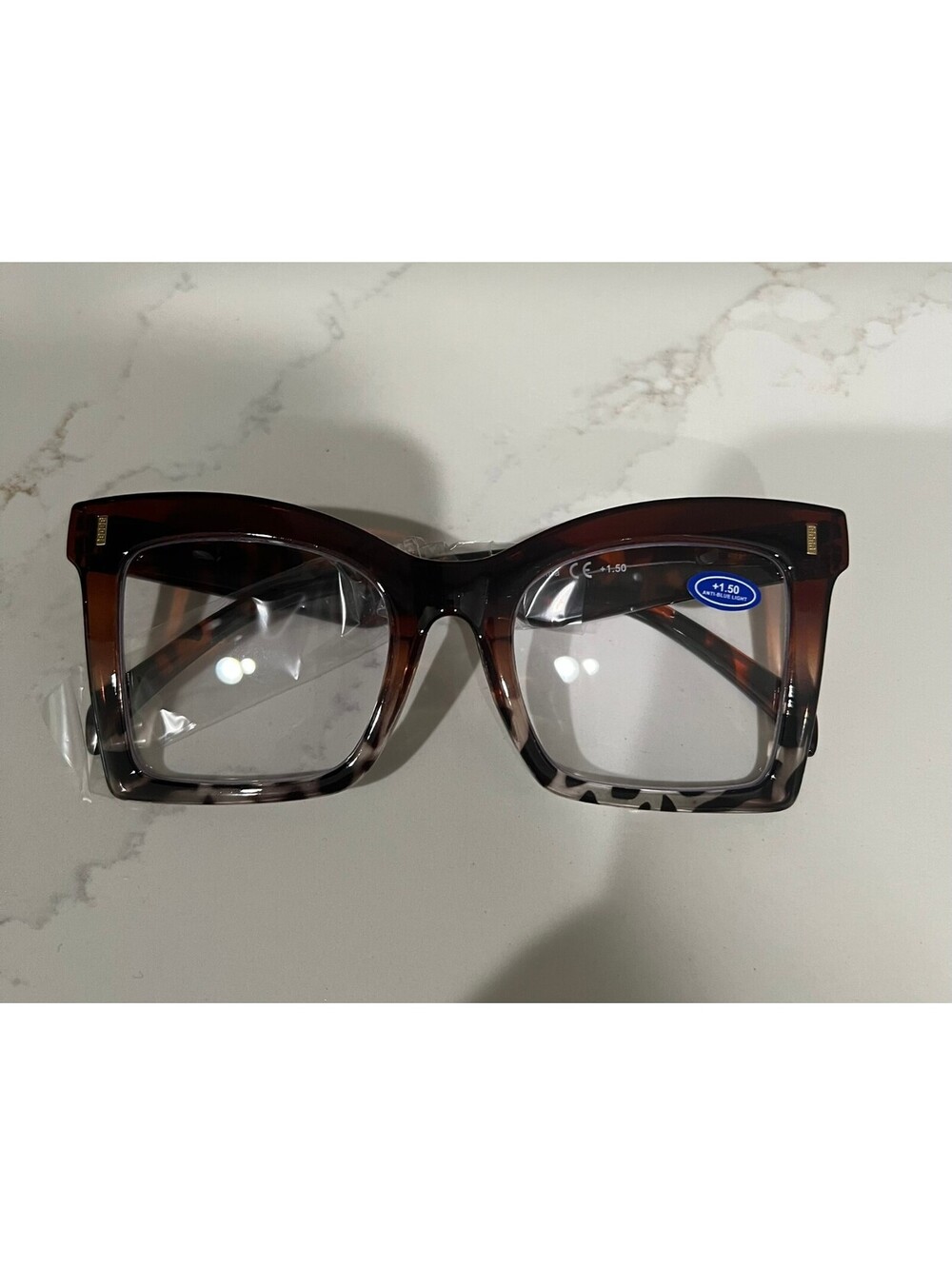 Retro Oversized Light Blocking Reading Glasses +1.5